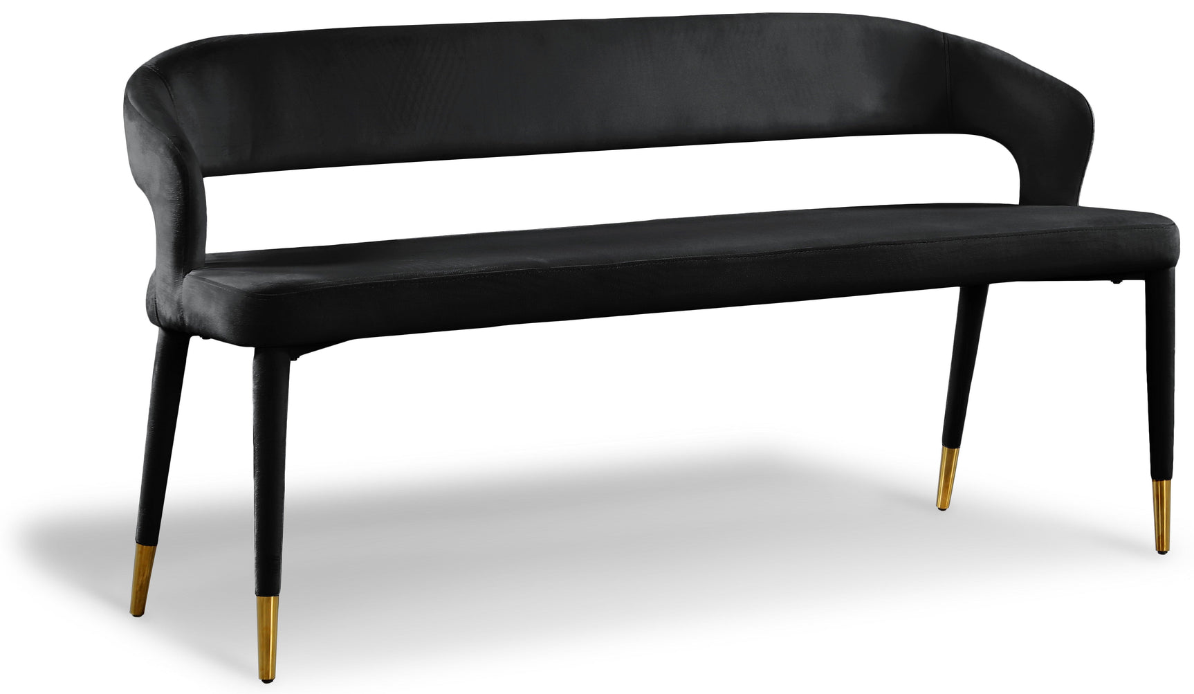Destiny Black Velvet Bench - Ella Furniture