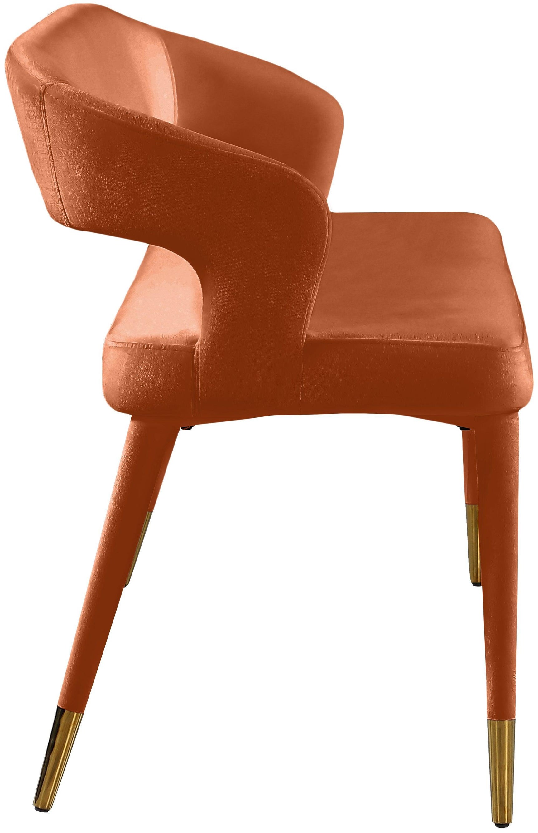 Destiny Cognac Velvet Bench - Ella Furniture