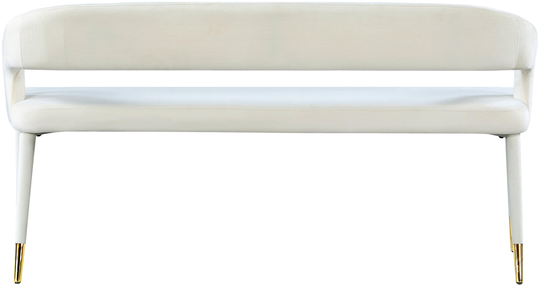 Destiny Cream Velvet Bench - Ella Furniture