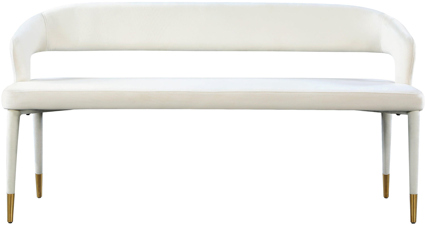 Destiny Cream Velvet Bench - Ella Furniture
