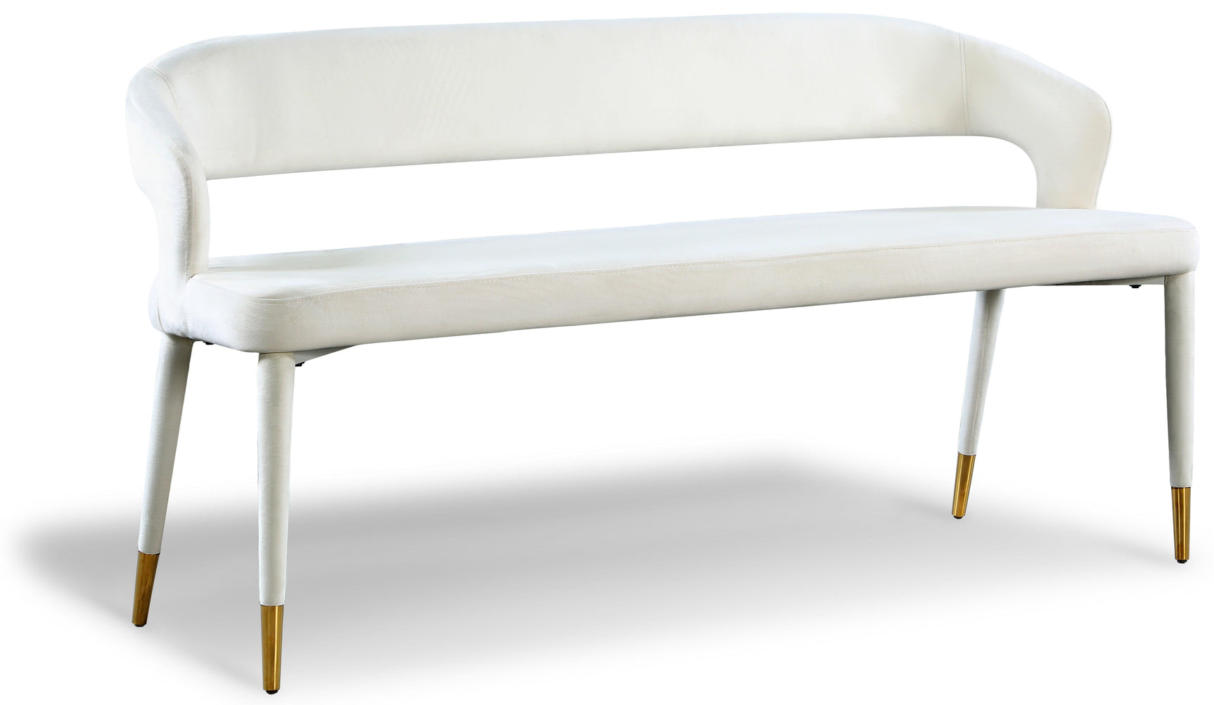 Destiny Cream Velvet Bench - Ella Furniture