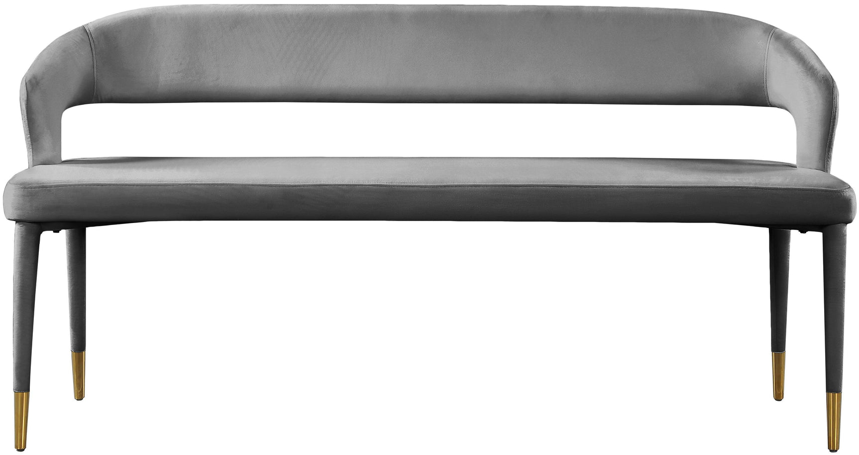 Destiny Grey Velvet Bench - Ella Furniture