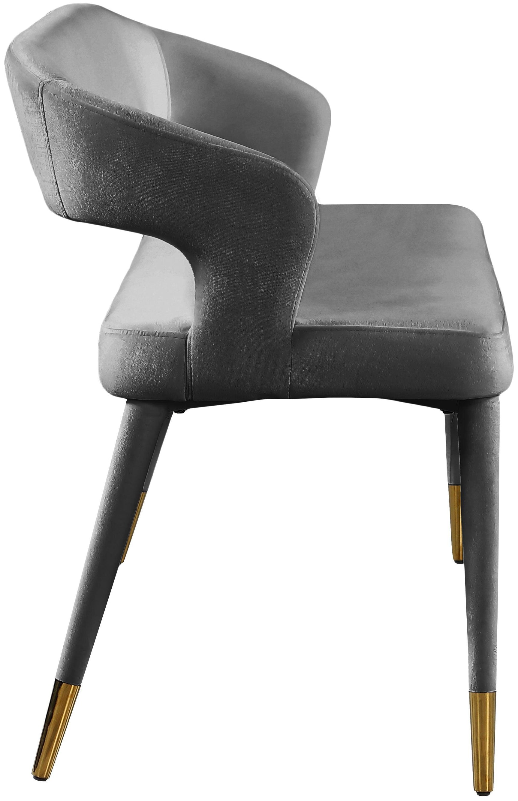 Destiny Grey Velvet Bench - Ella Furniture