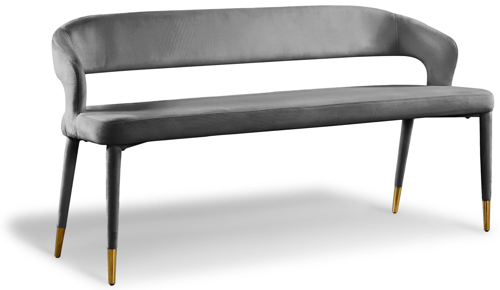 Destiny Grey Velvet Bench - Ella Furniture