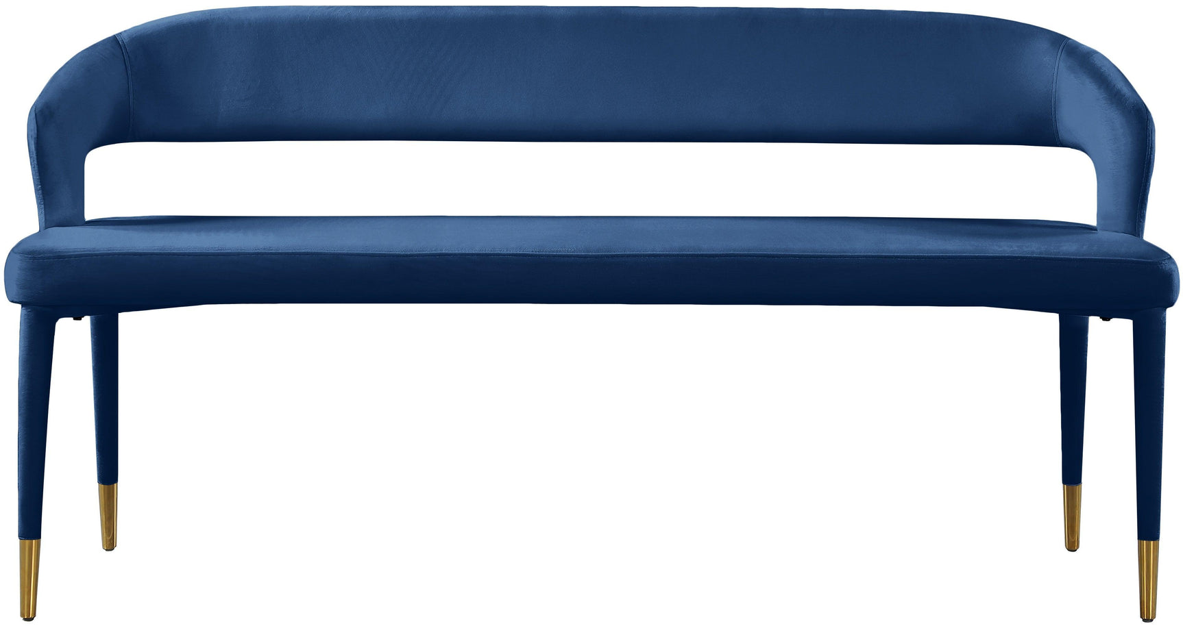 Destiny Blue Velvet Bench - Ella Furniture