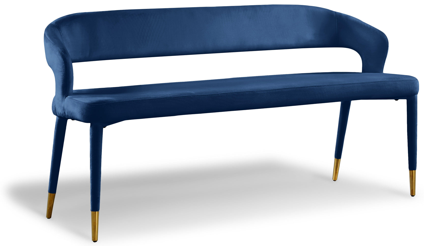 Destiny Blue Velvet Bench - Ella Furniture