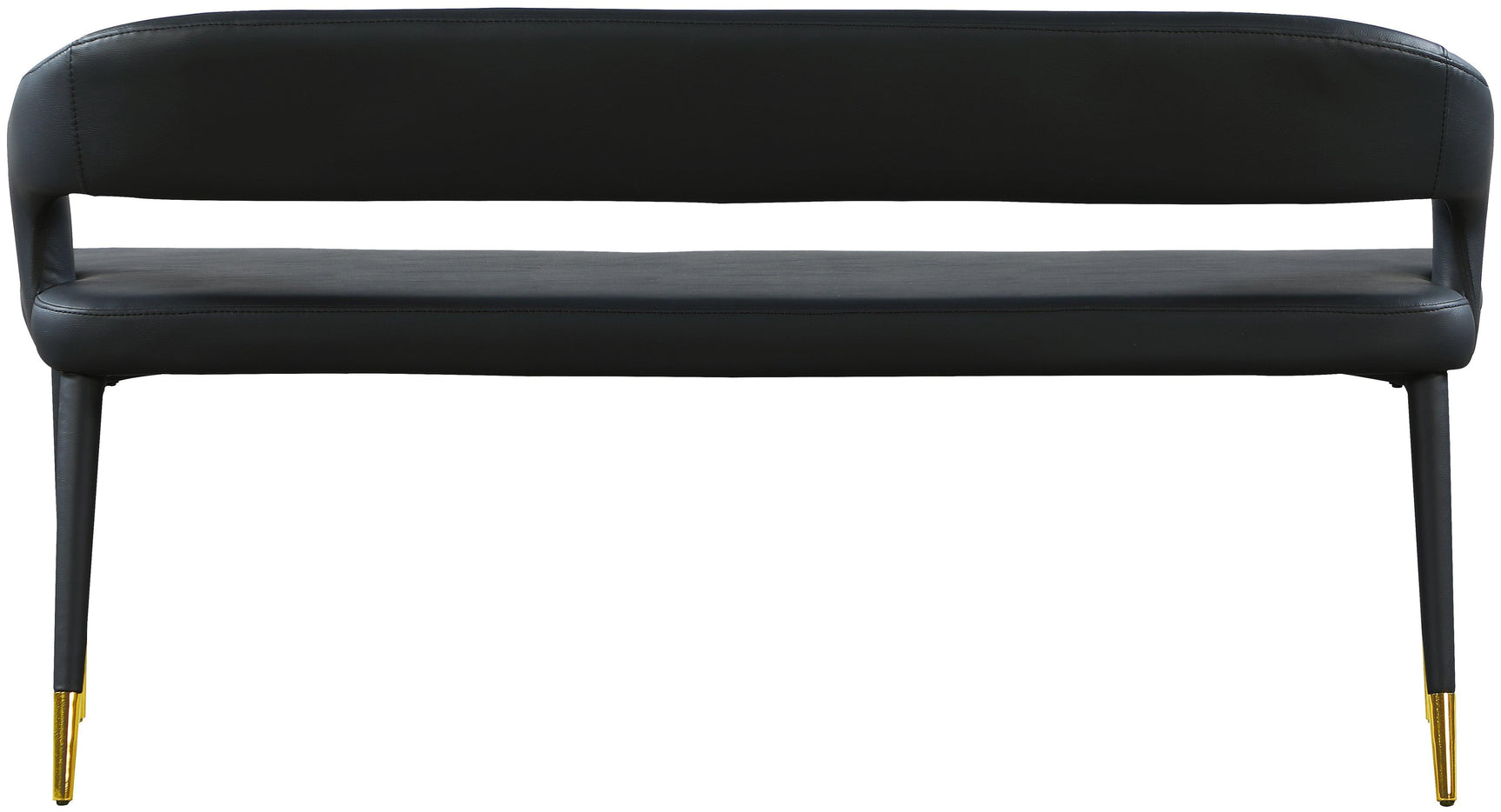 Destiny Black Faux Leather Bench - Ella Furniture