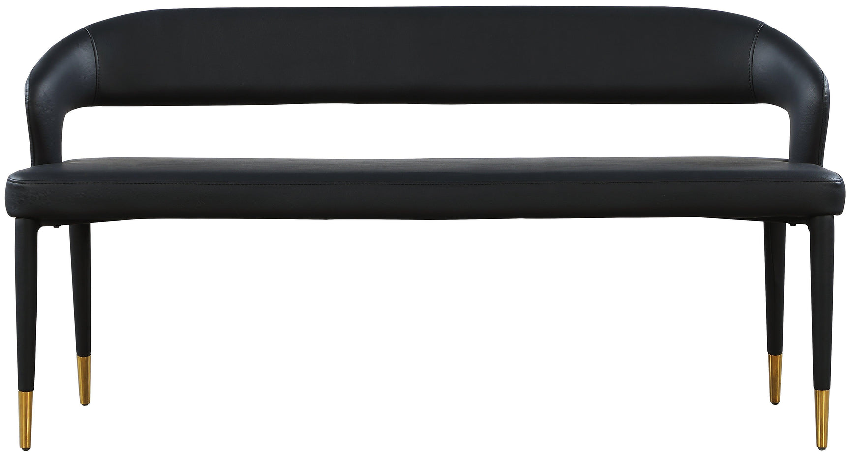 Destiny Black Faux Leather Bench - Ella Furniture