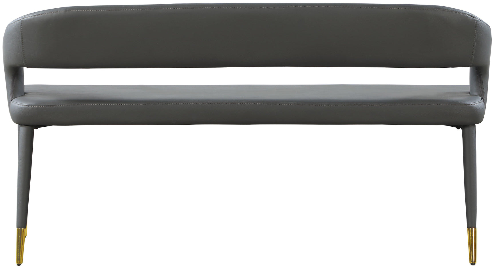 Destiny Grey Faux Leather Bench - Ella Furniture