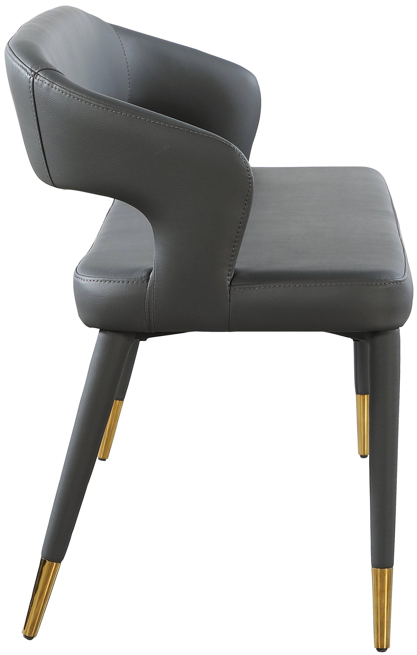 Destiny Grey Faux Leather Bench - Ella Furniture