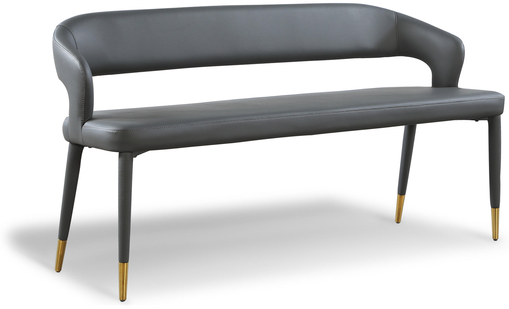 Destiny Grey Faux Leather Bench - Ella Furniture