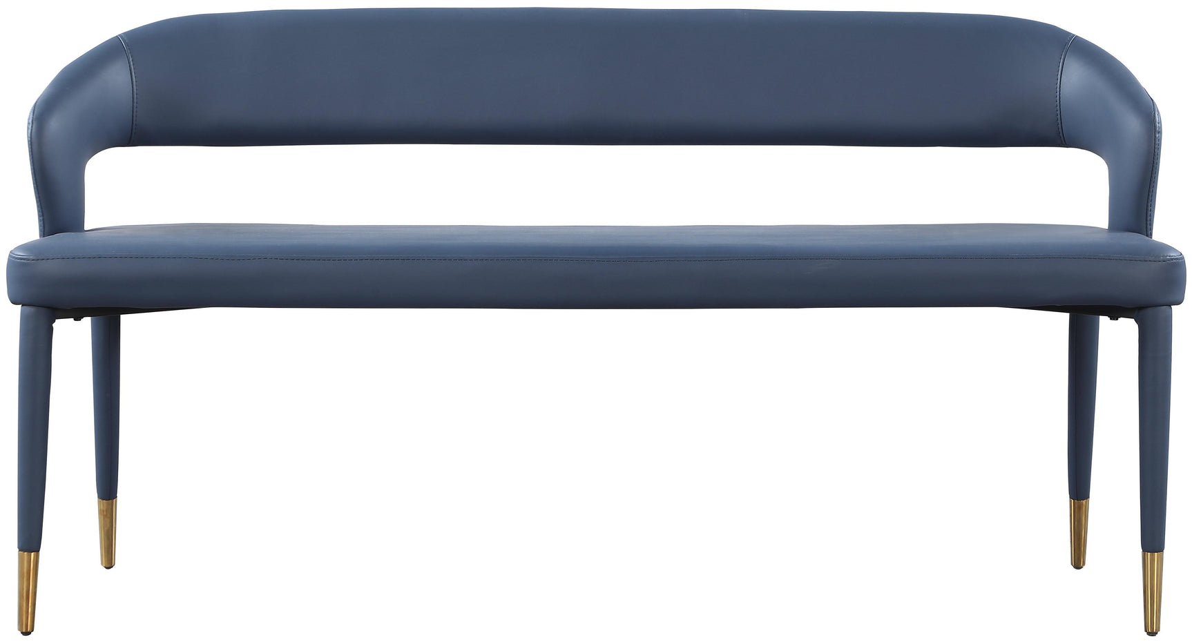 Destiny Blue Faux Leather Bench - Ella Furniture