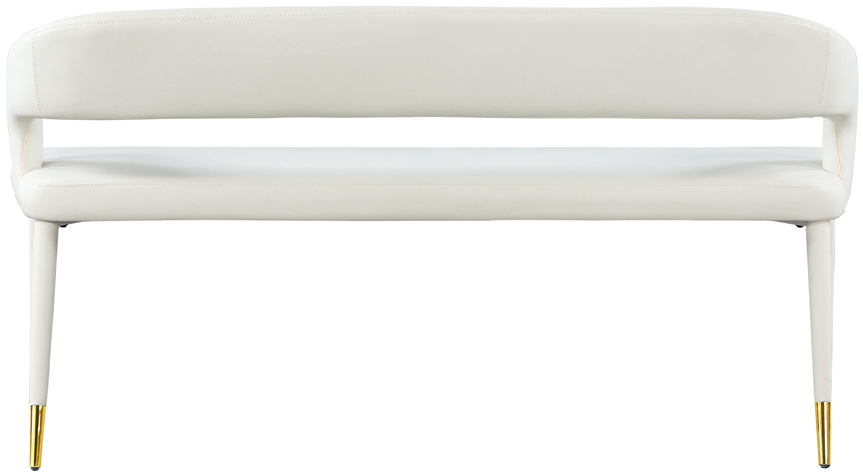 Destiny White Faux Leather Bench - Ella Furniture