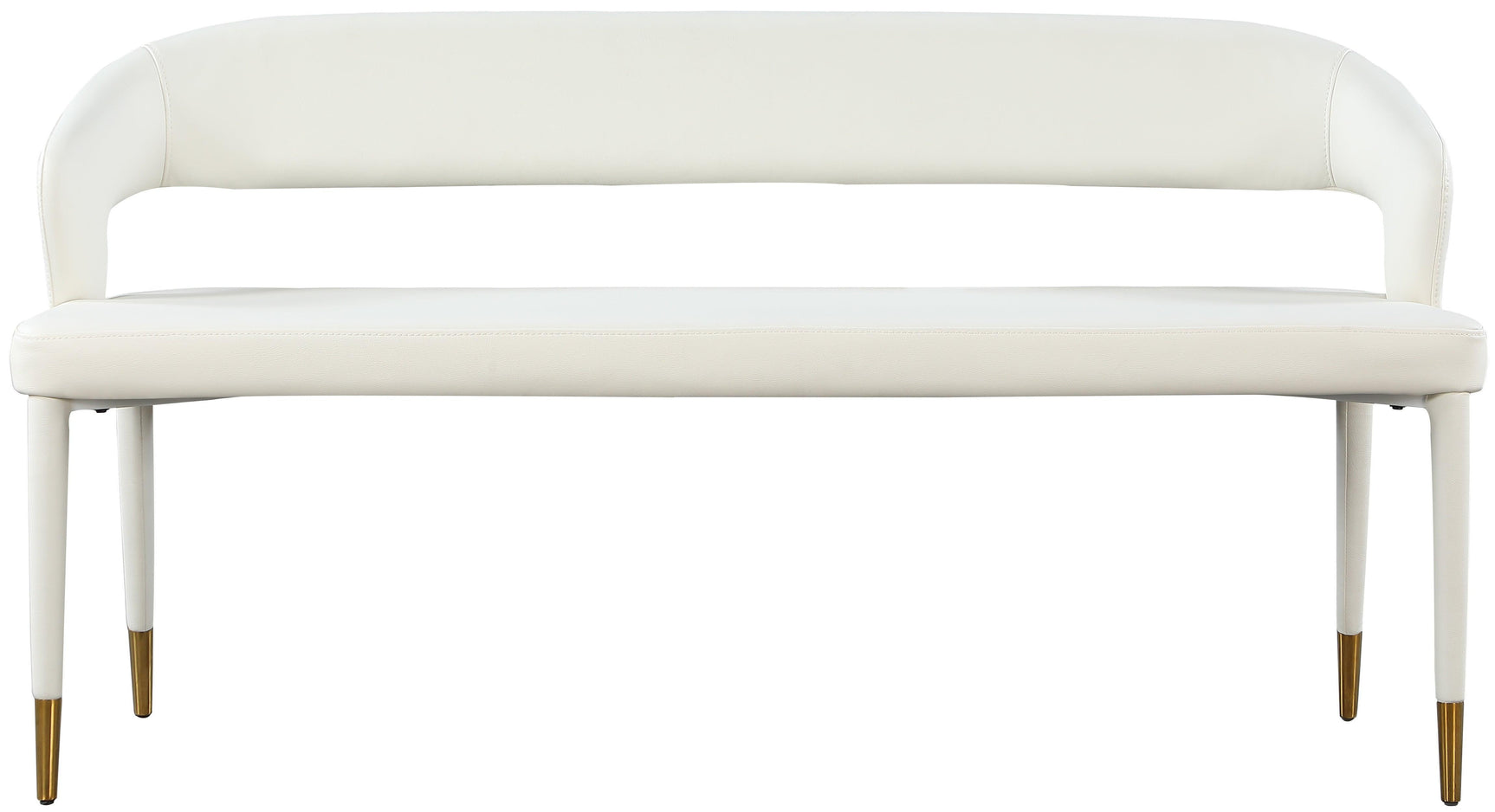 Destiny White Faux Leather Bench - Ella Furniture