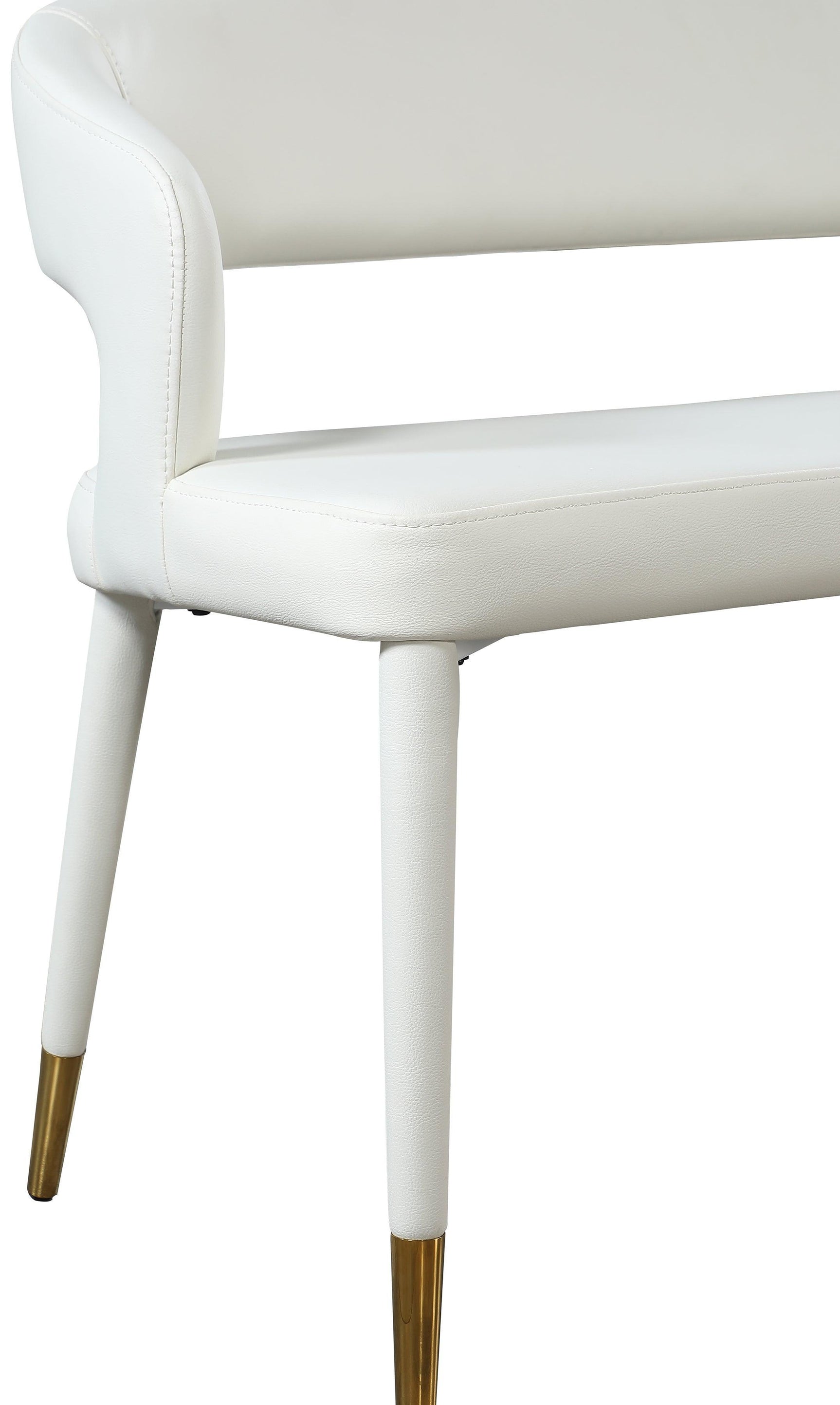 Destiny White Faux Leather Bench - Ella Furniture