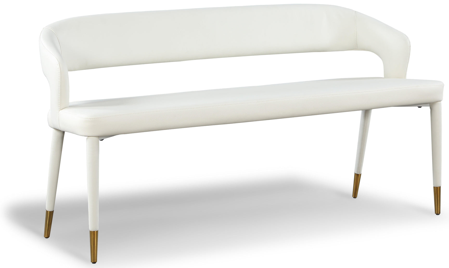Destiny White Faux Leather Bench - Ella Furniture