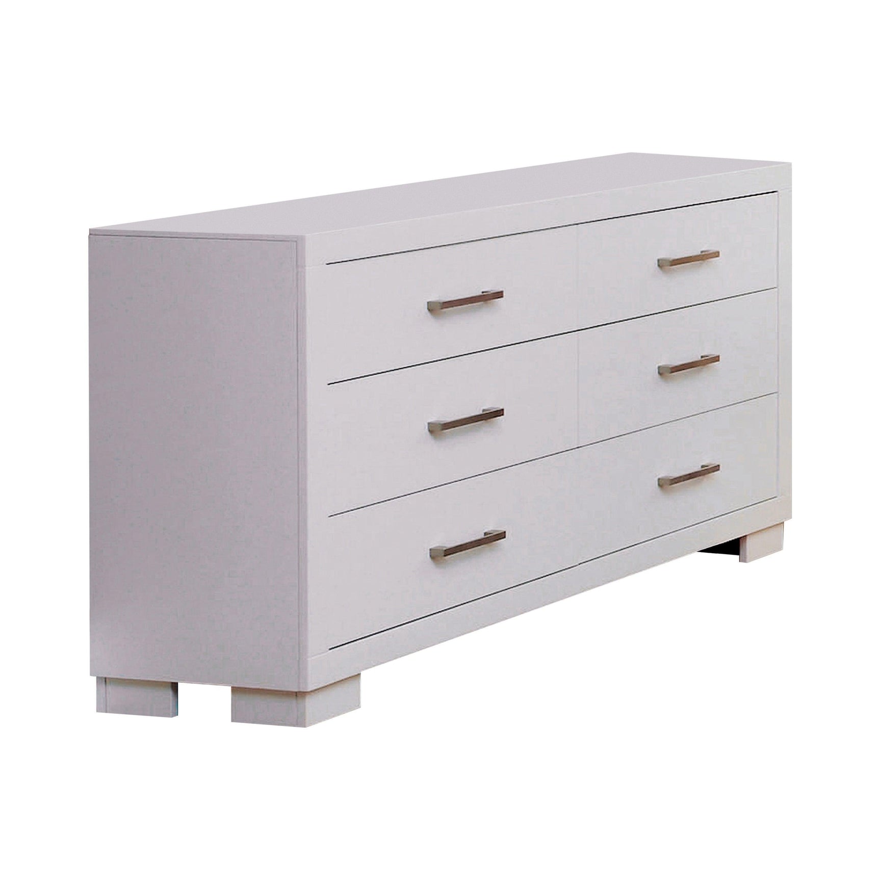 Jessica Eastern King Platform Bed With Rail Seating White - Ella Furniture