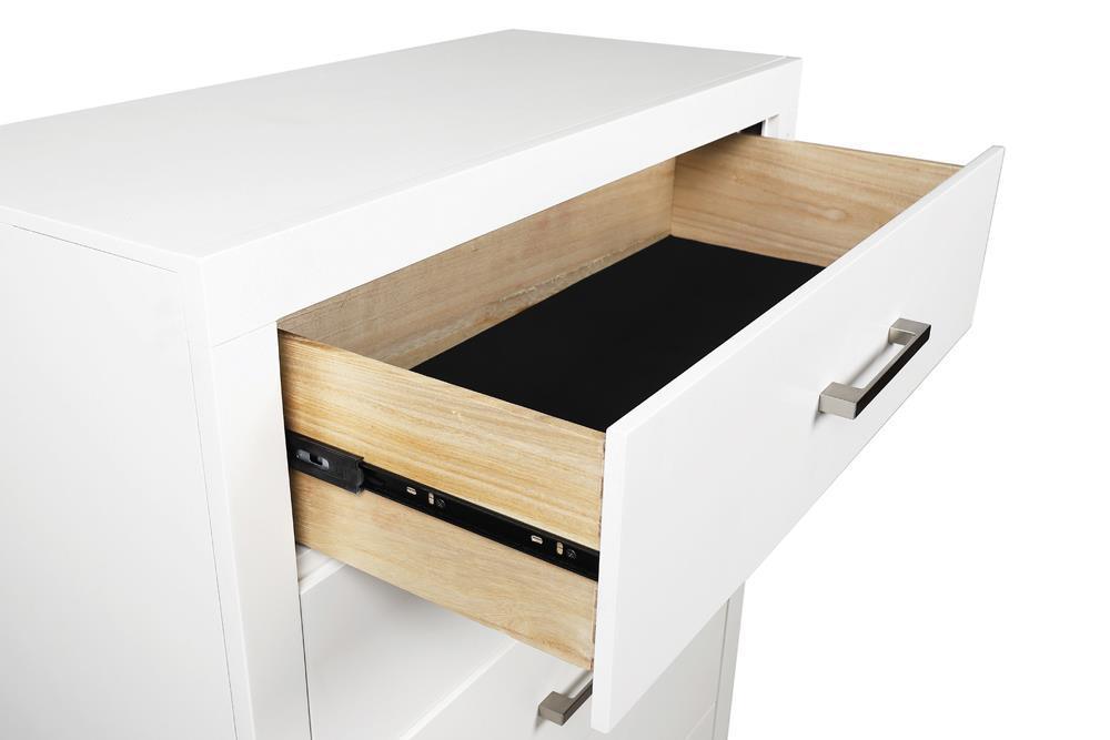 Jessica 5-Drawer Chest White - Ella Furniture