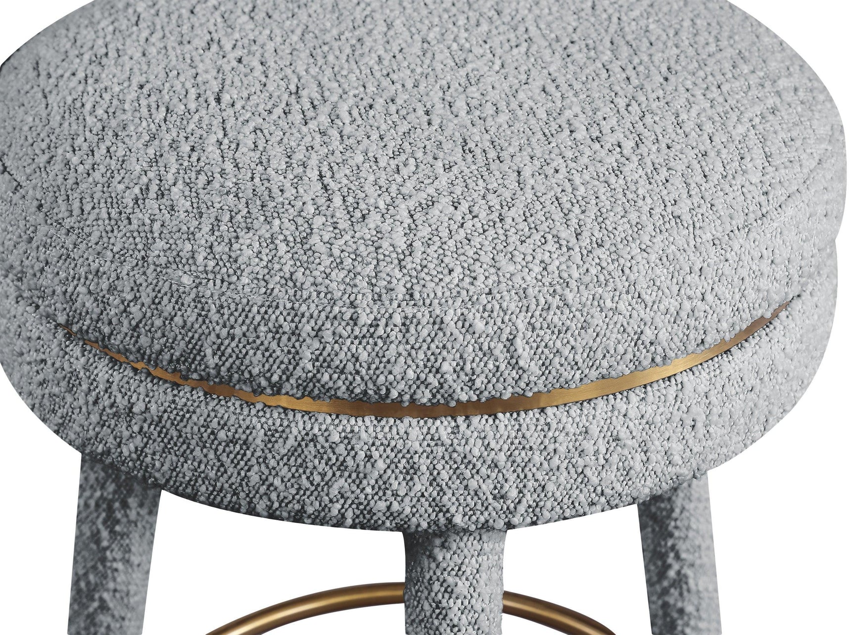 Coral Grey Boucle Fabric Counter Stool - Ella Furniture