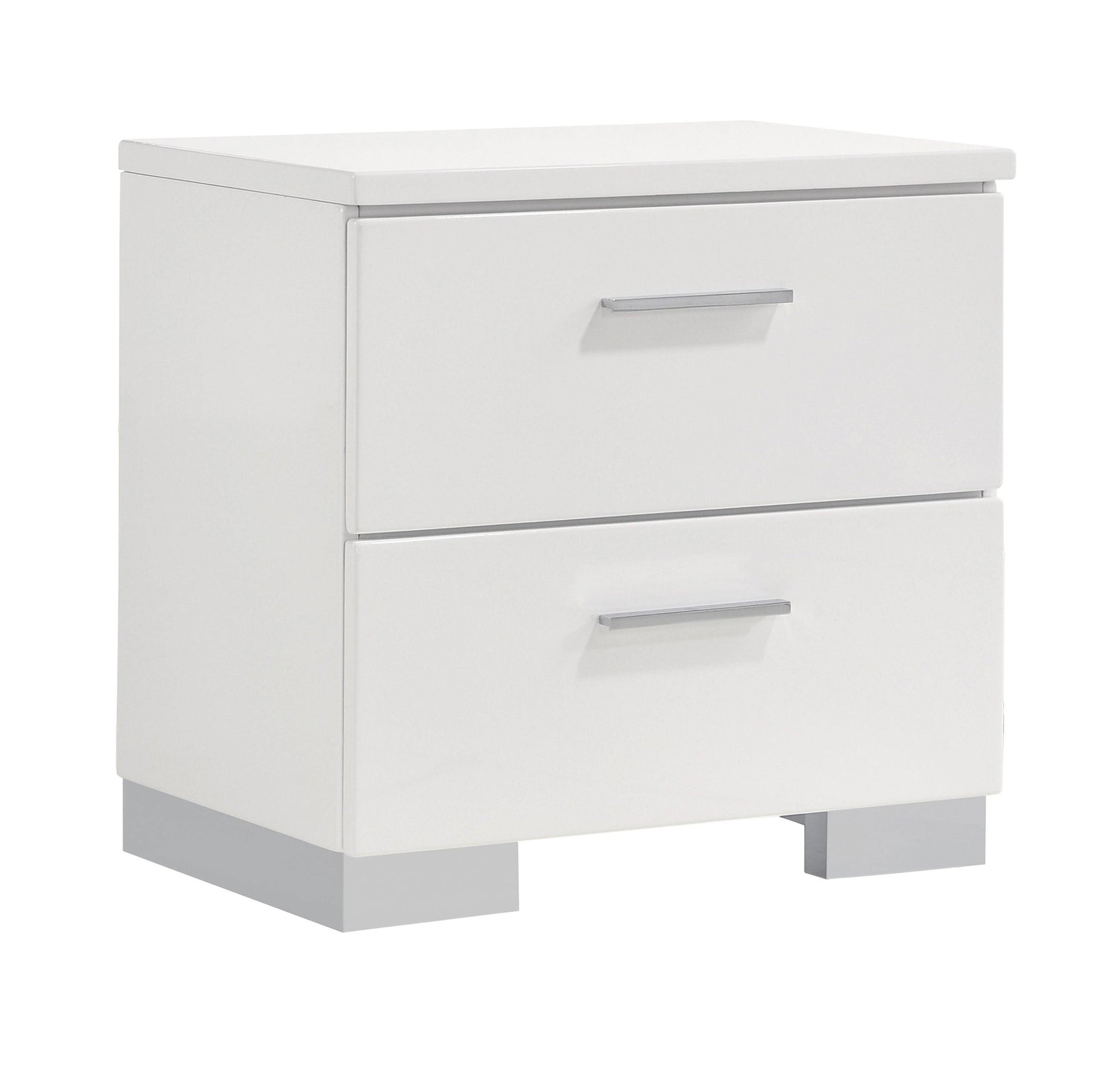Felicity Eastern King Panel Bed With LED Lighting Glossy White - Ella Furniture