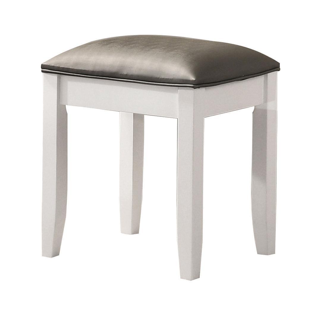 Felicity Eastern King Panel Bed With LED Lighting Glossy White - Ella Furniture