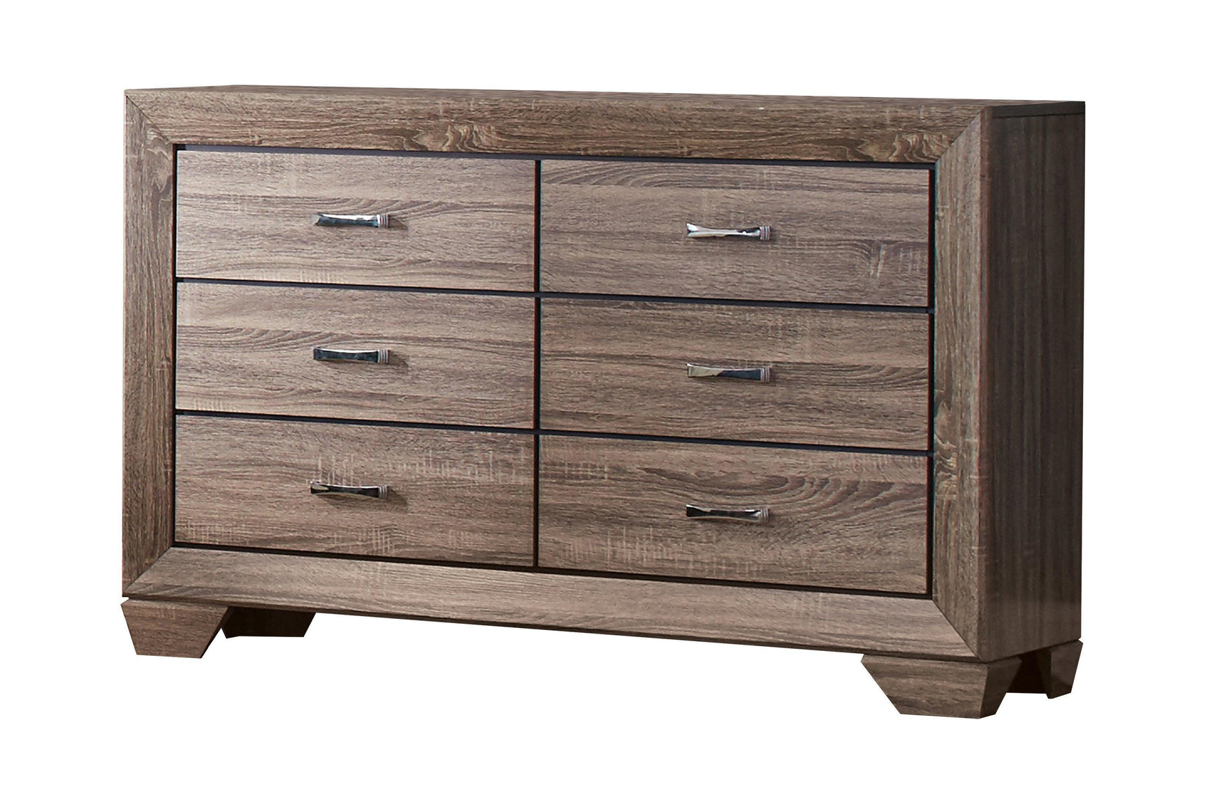 Kauffman Queen Panel Bed Washed Taupe - Ella Furniture