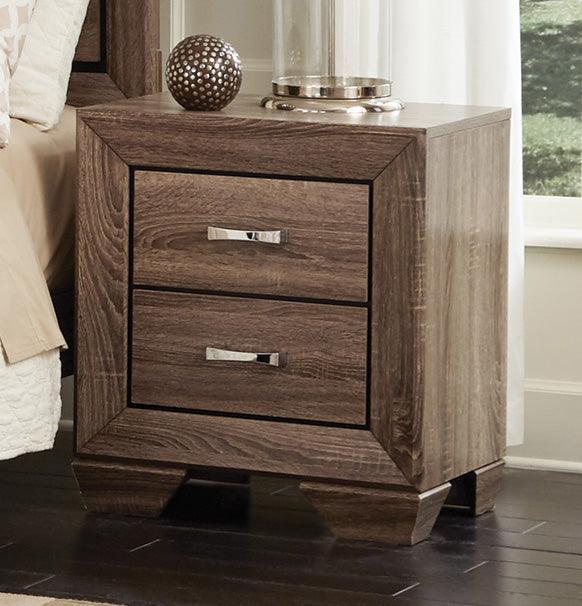 Kauffman Queen Panel Bed Washed Taupe - Ella Furniture