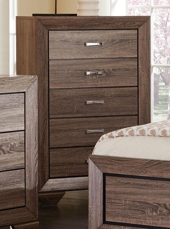 Kauffman Queen Panel Bed Washed Taupe - Ella Furniture
