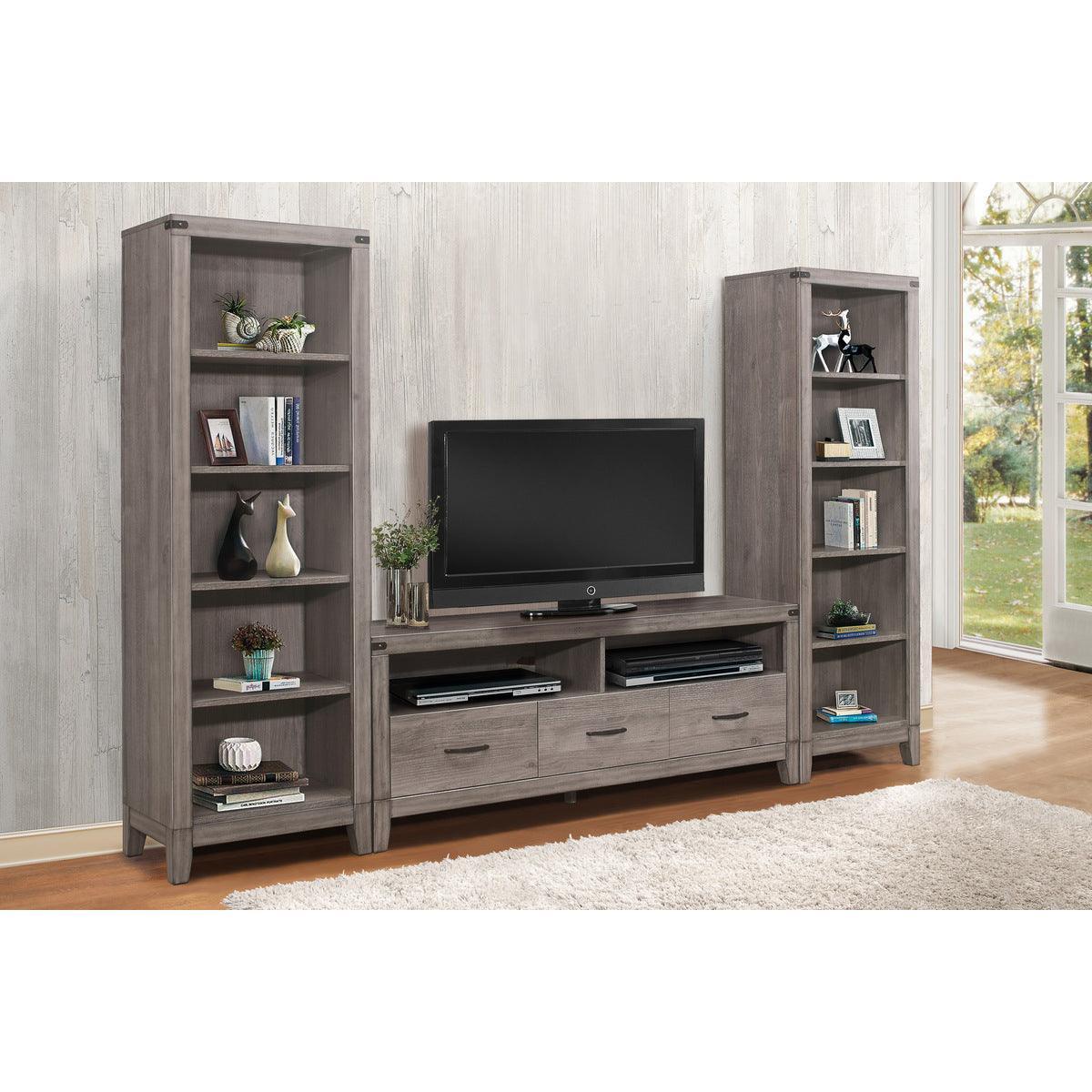 Woodrow Brownish Gray Modern Contemporary Solid Wood Premium Melamine Laminate Board Side Pier - Ella Furniture