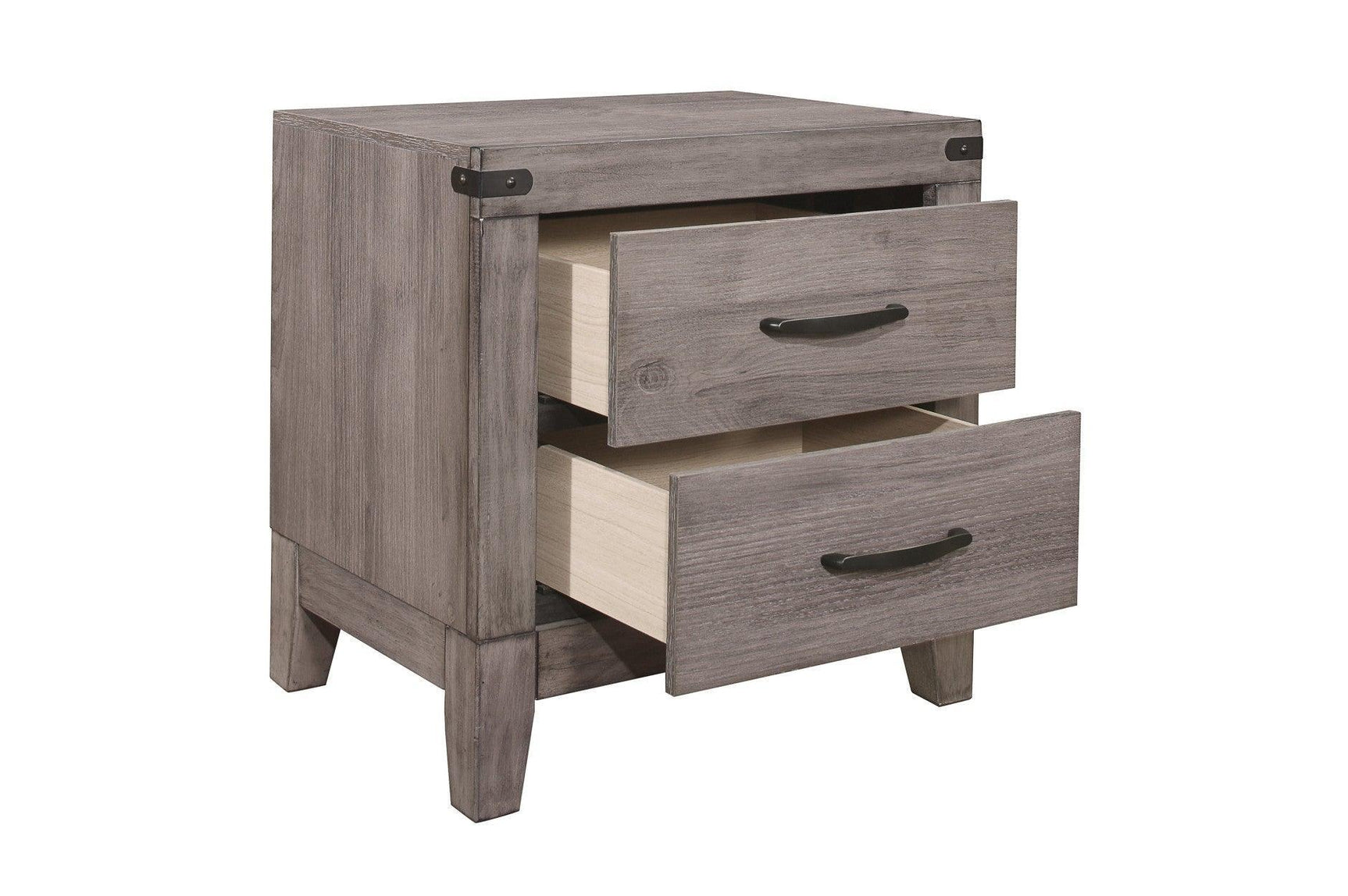 Woodrow Black Melamine Board Engineered Wood Faux Leather Upholstered Youth Panel Bedroom Set - Ella Furniture