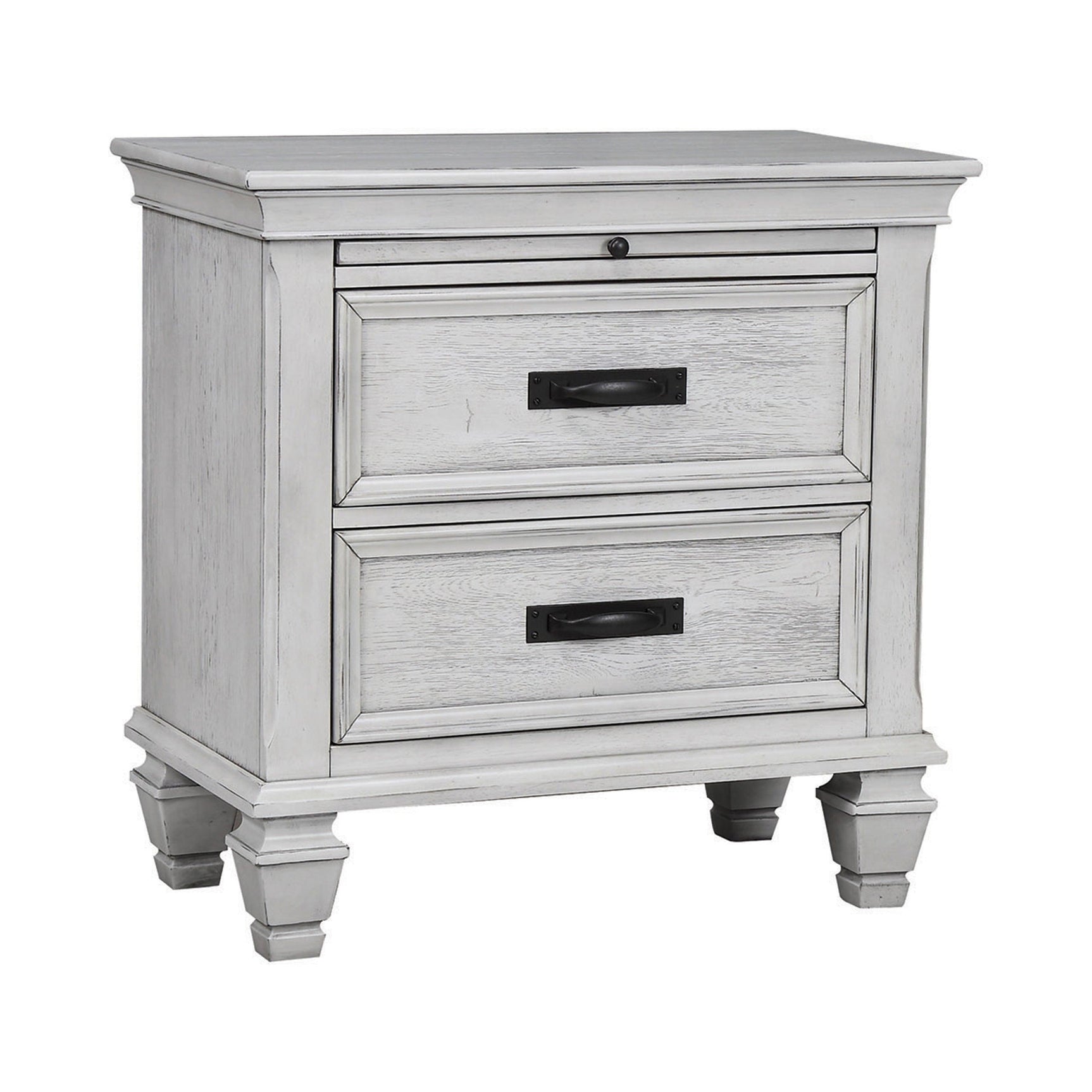Franco Queen Panel Bed Antique White - Ella Furniture