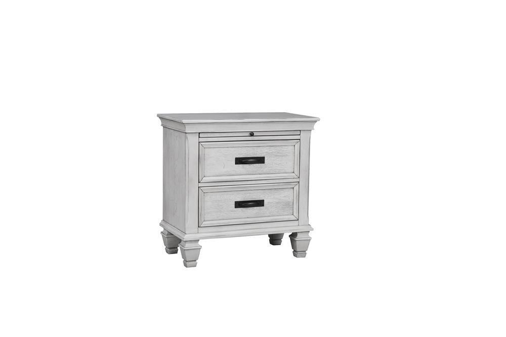 Franco 2-Drawer Nightstand Antique White - Ella Furniture