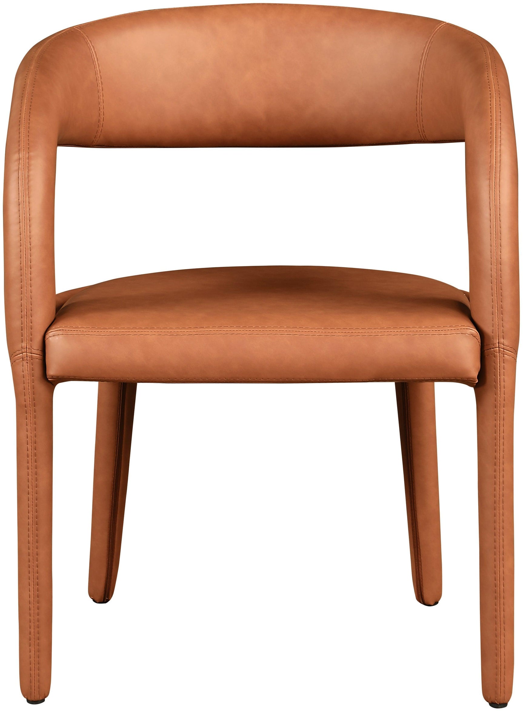Sylvester Cognac Faux Leather Dining Chair - Ella Furniture