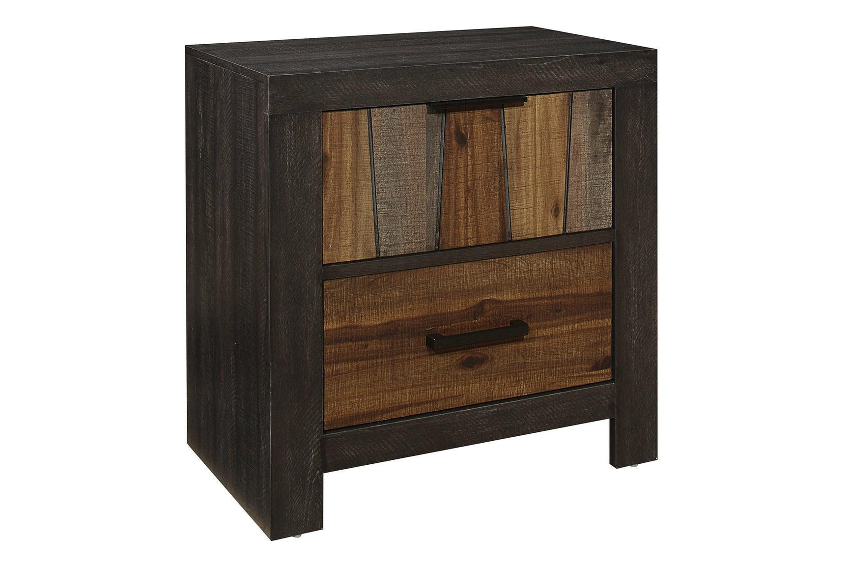 Cooper Dark Ebony And Rustic Mahogany Modern Industrial Faux-wood Veneer Youth Panel Bedroom Set - Ella Furniture