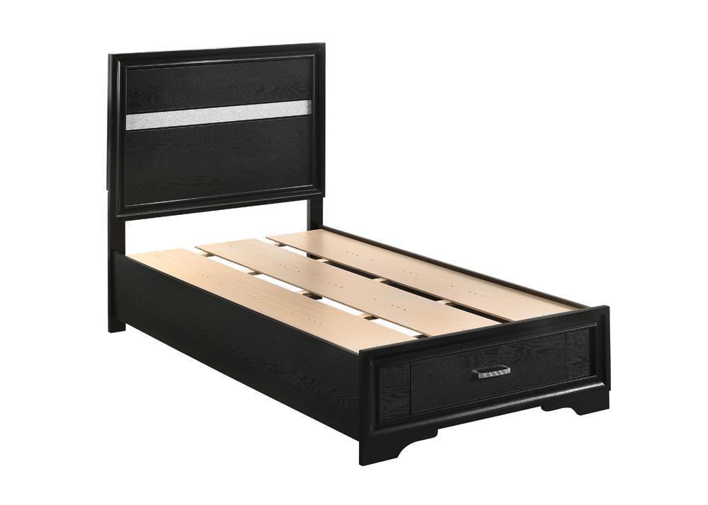 Miranda Twin Storage Bed Black - Ella Furniture