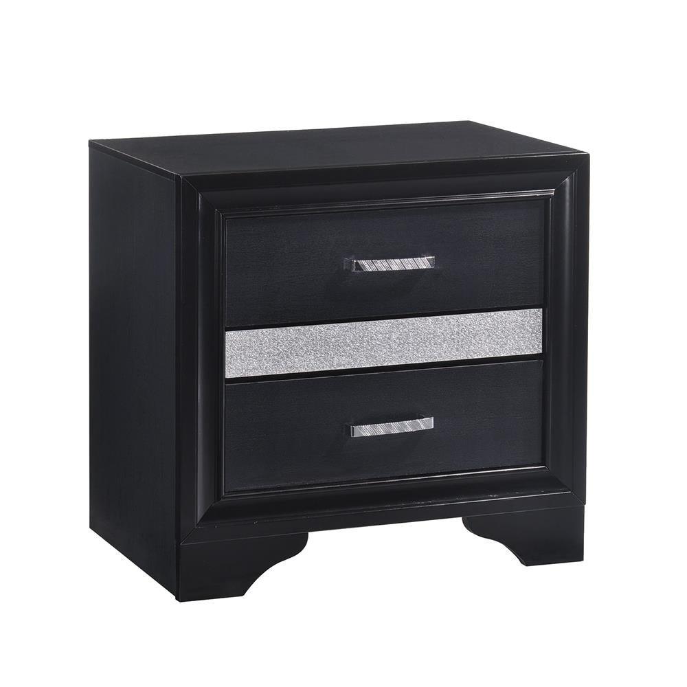 Miranda 2-Drawer Nightstand Tray Black - Ella Furniture