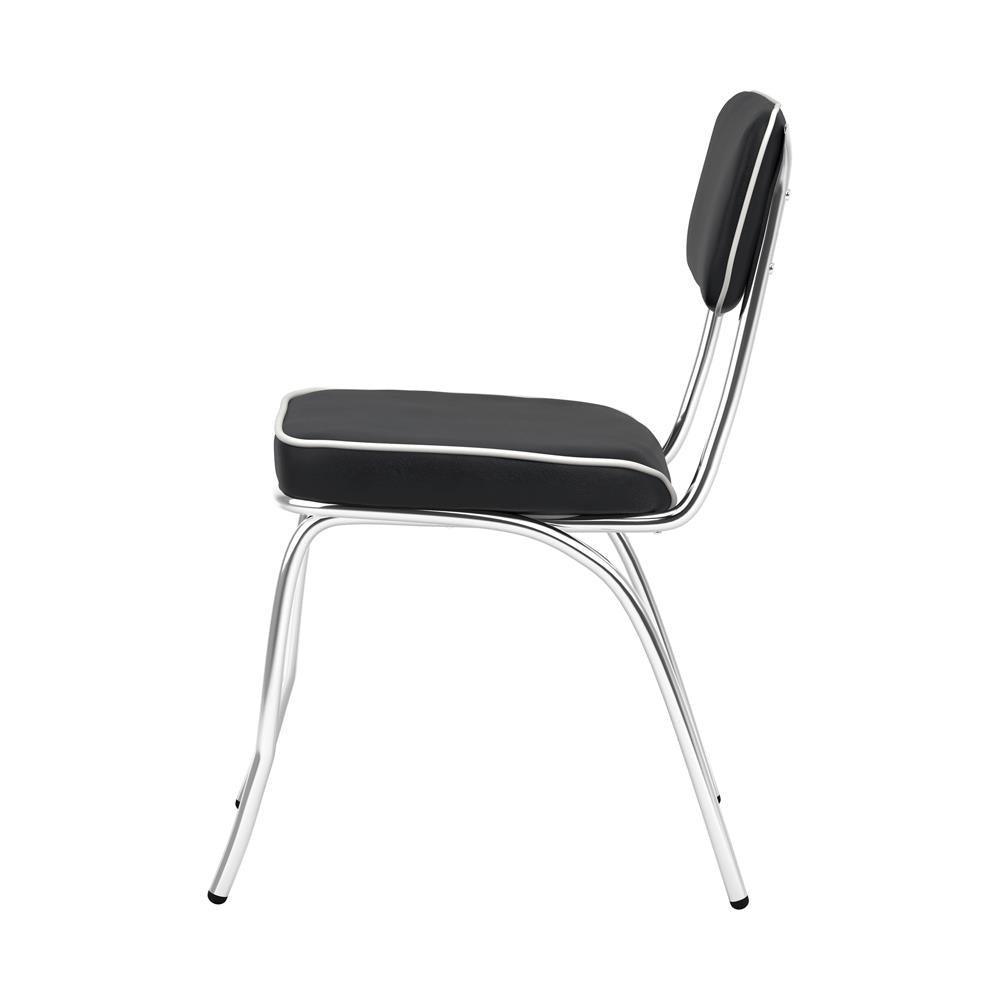 Retro Open Back Side Chairs Black And Chrome (Set Of 2) - Ella Furniture