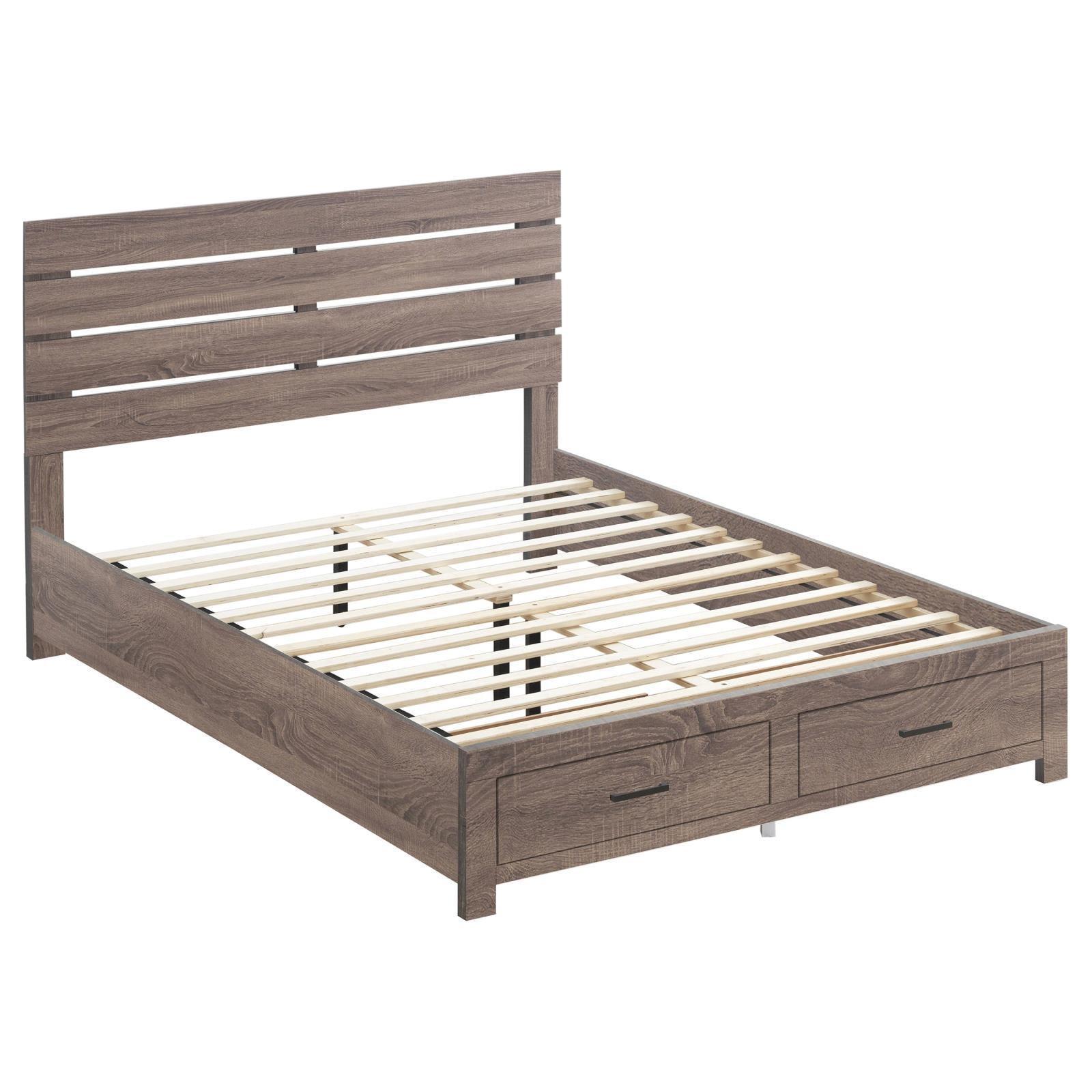 Brantford Eastern King Storage Bed Barrel Oak - Ella Furniture