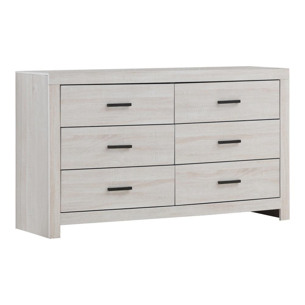Brantford 6-Drawer Dresser Coastal White - Ella Furniture