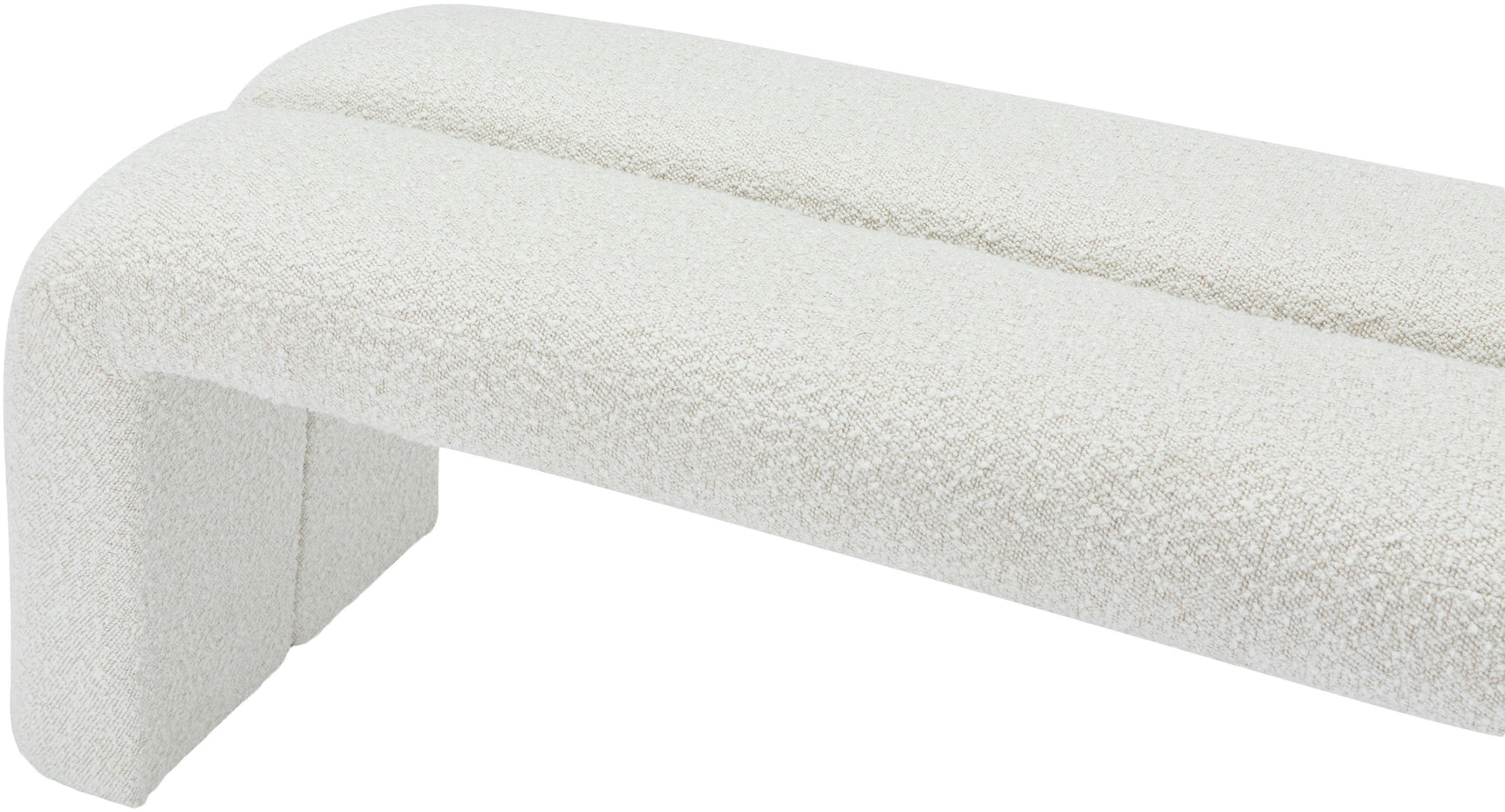Arc Cream Boucle Fabric Bench - Ella Furniture
