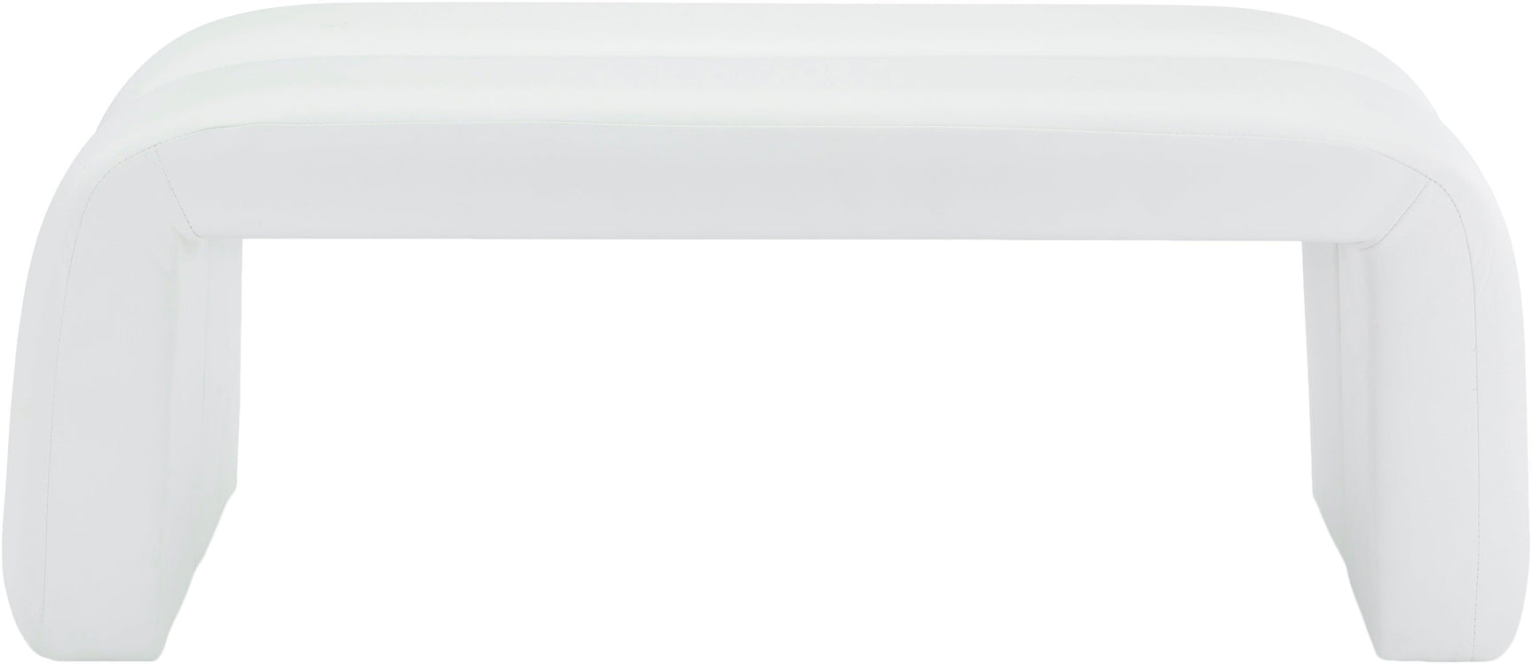Arc White Faux Leather Bench - Ella Furniture