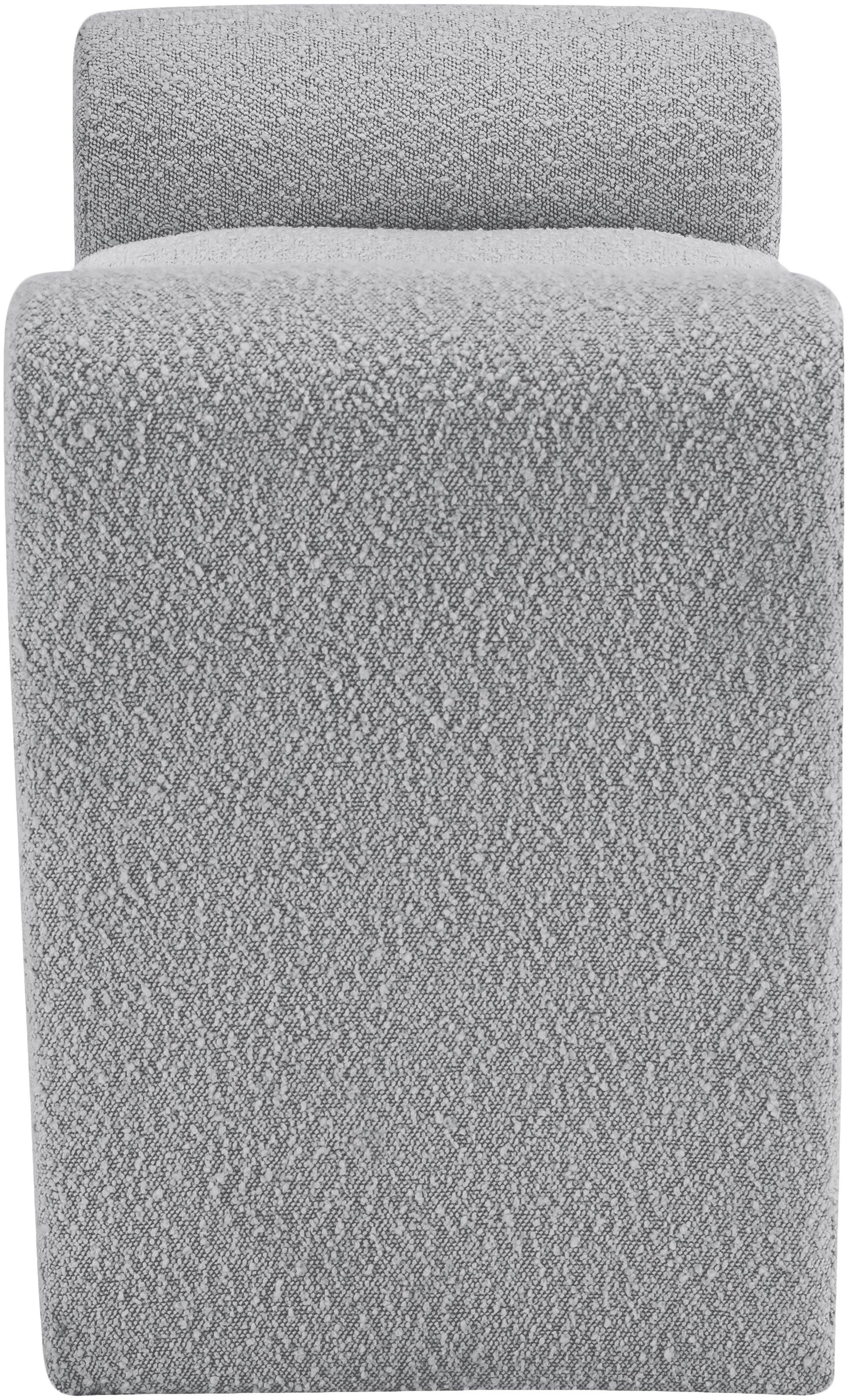 Stylus Grey Boucle Fabric 31.5" Bench - Ella Furniture