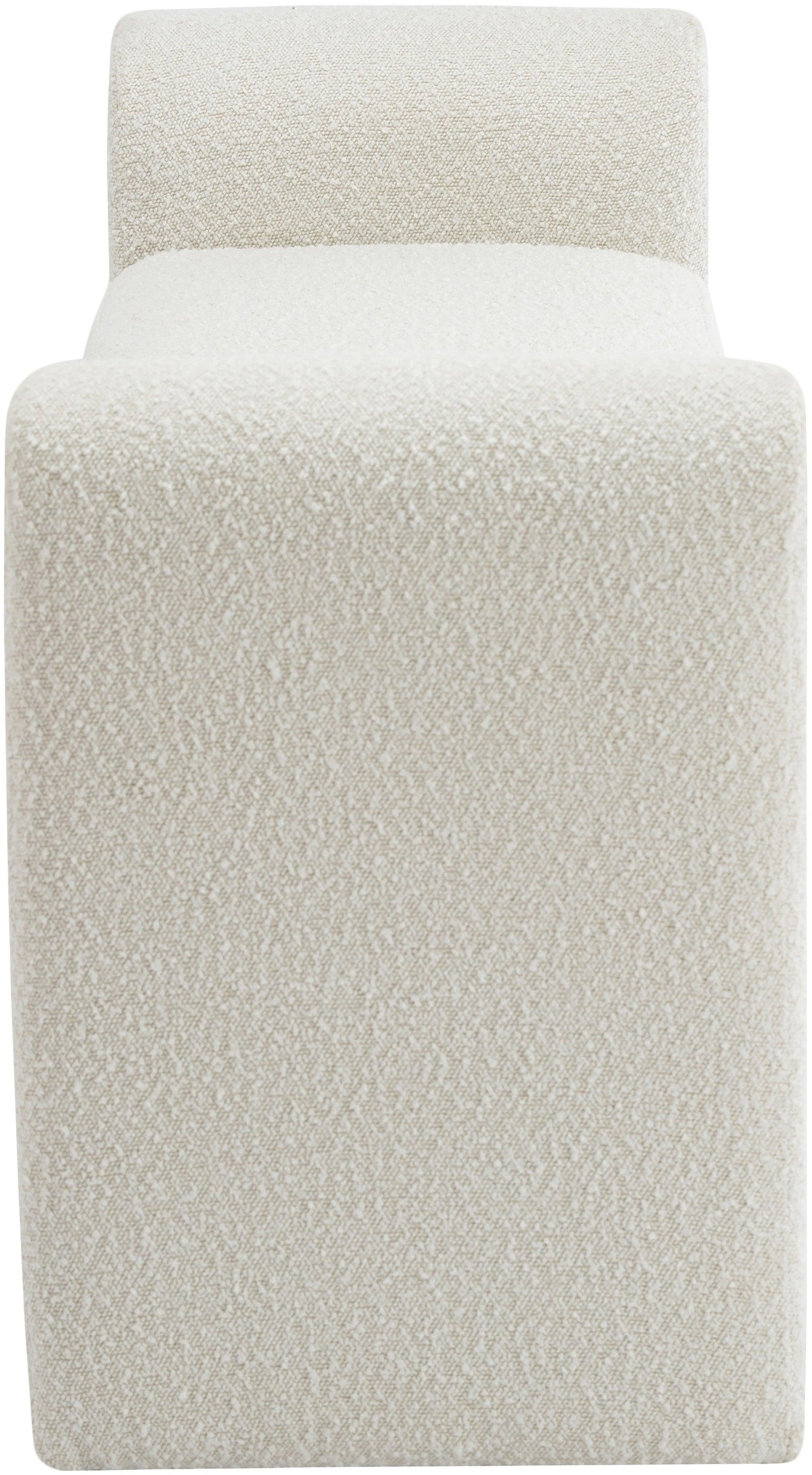 Stylus Cream Boucle Fabric 51" Bench - Ella Furniture