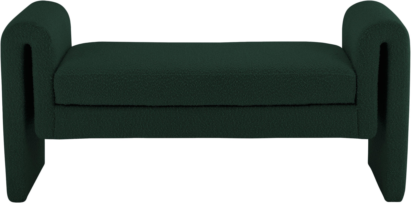 Stylus Green Boucle Fabric 51" Bench - Ella Furniture