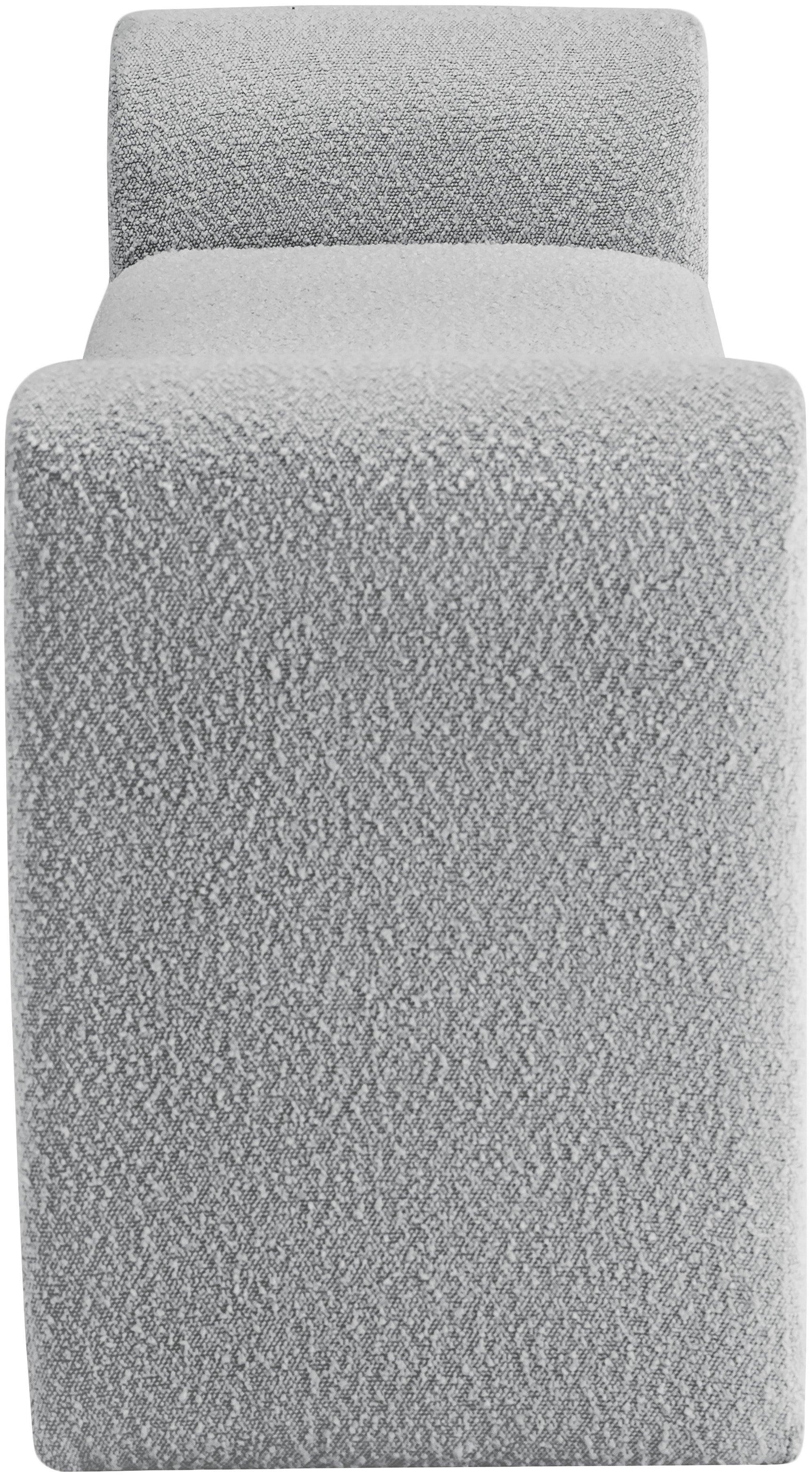 Stylus Grey Boucle Fabric 51" Bench - Ella Furniture