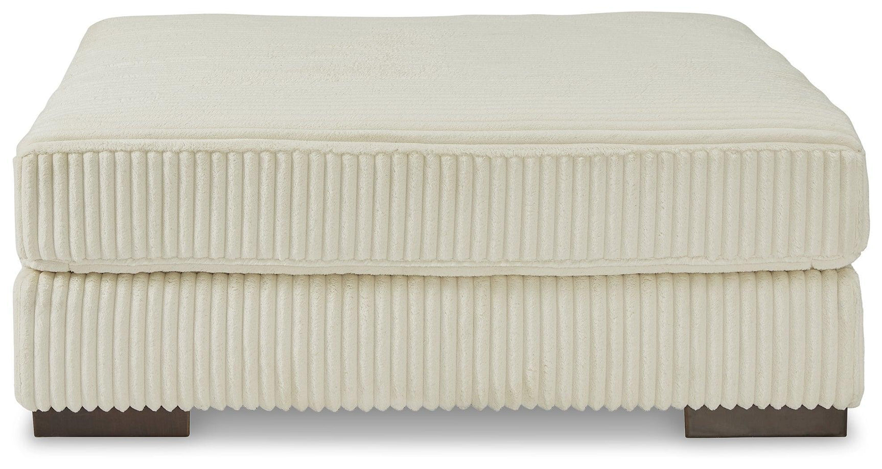 Lindyn Ivory Velvet Oversized Accent Ottoman - Ella Furniture