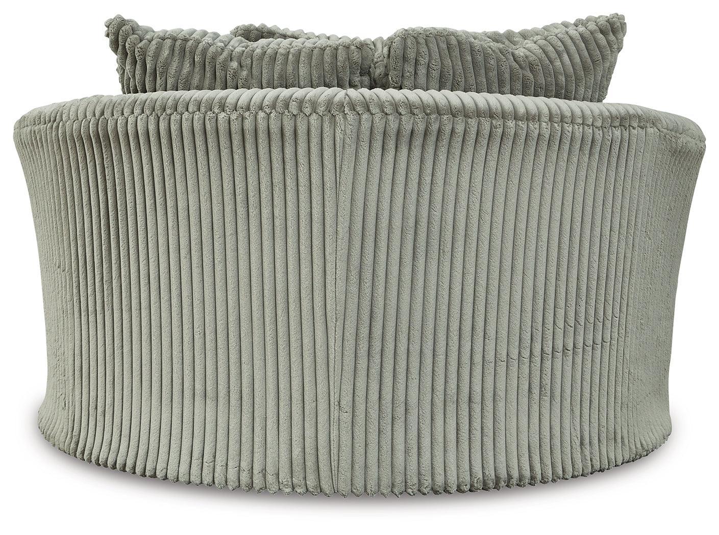 Lindyn Fog Velvet Oversized Swivel Accent Chair - Ella Furniture