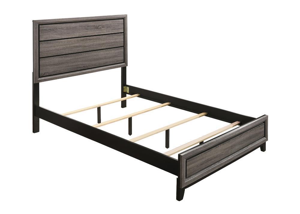 Watson Full Panel Bed Grey Oak - Ella Furniture