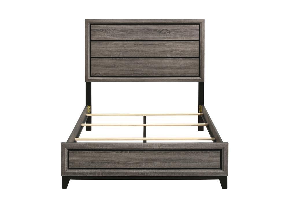 Watson Full Panel Bed Grey Oak - Ella Furniture