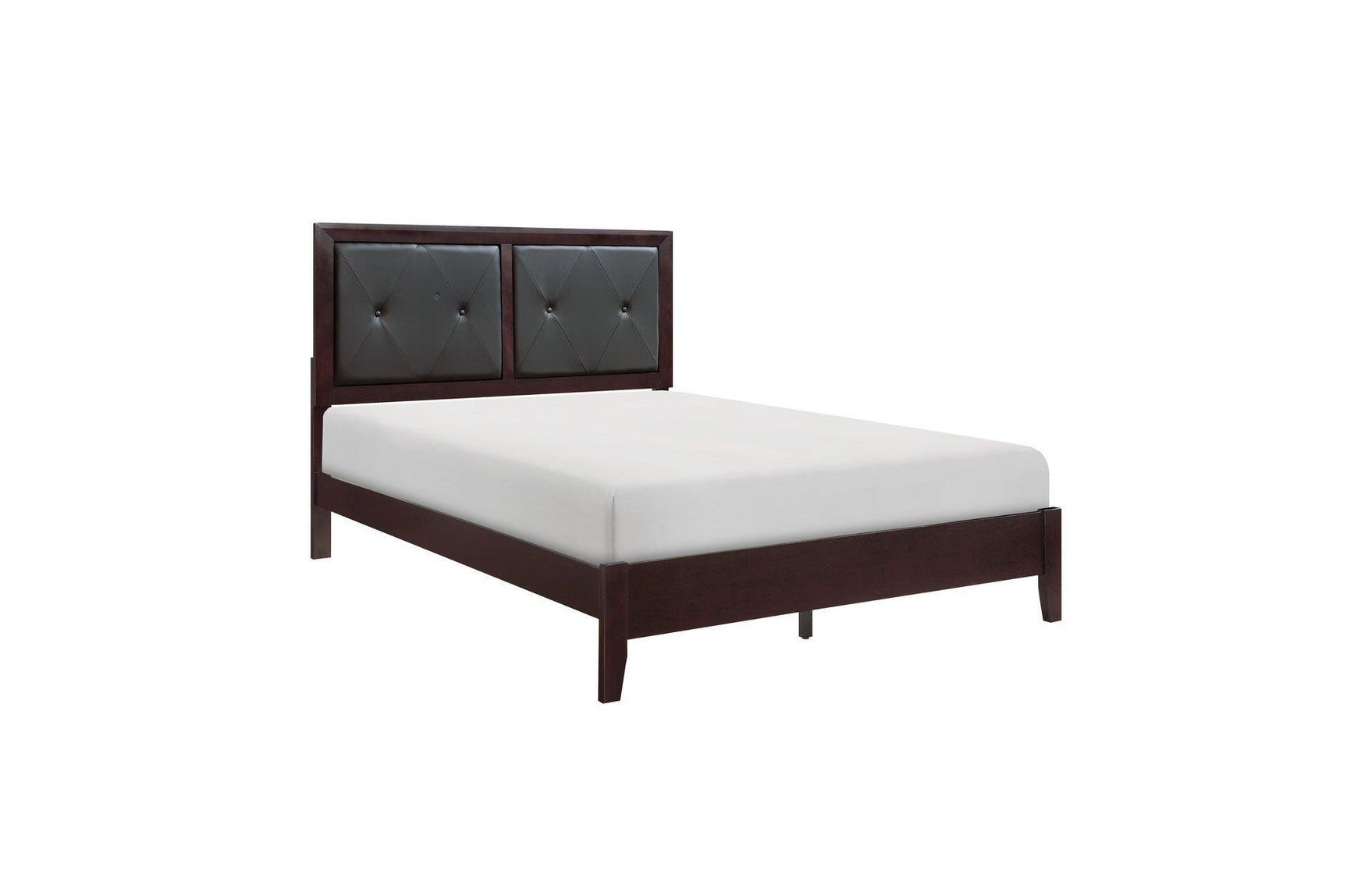 Edina Espresso Contemporary Solid Hardwood Faux Leather Upholstered Tufted Platform Bedroom Set - Ella Furniture